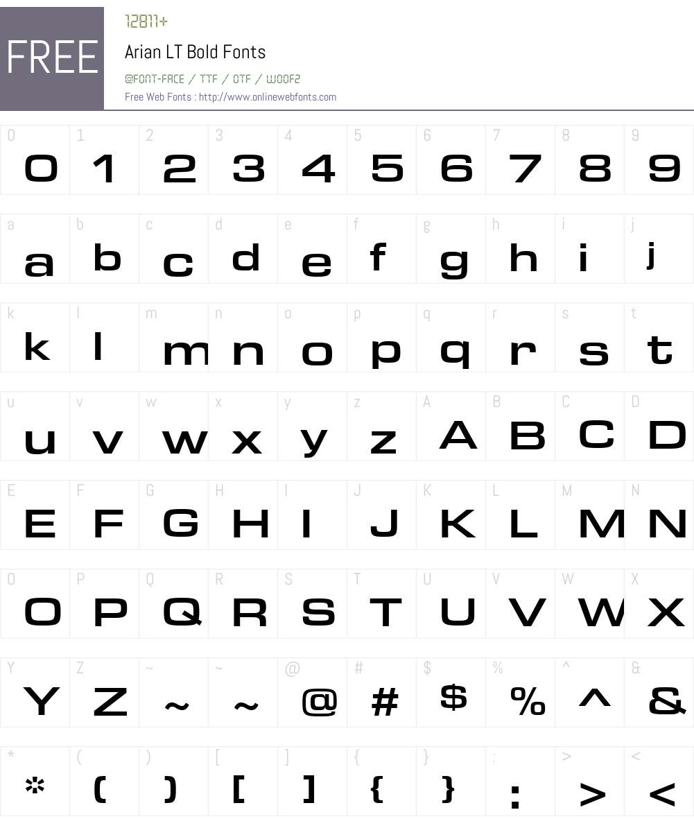 ArianLT-Bold Font Screenshots