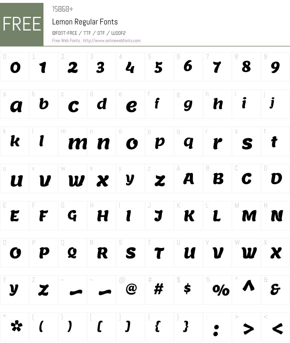 Lemon Font Screenshots
