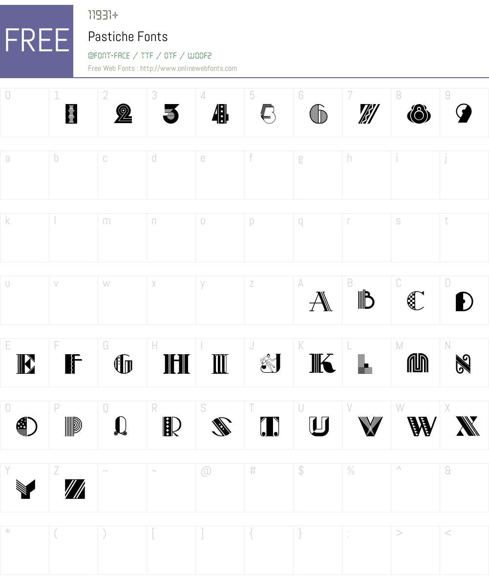 Pastiche Font Screenshots