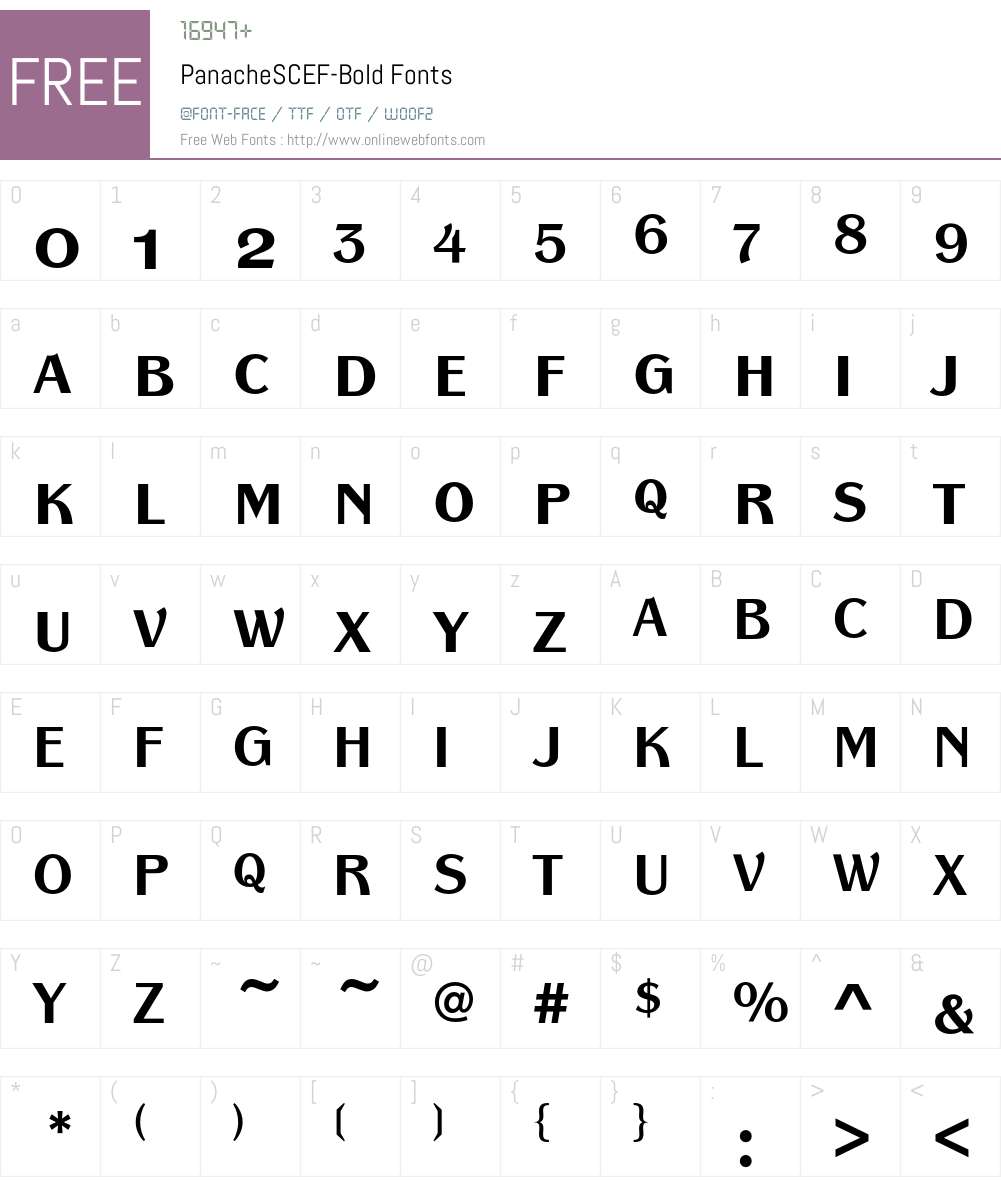 PanacheSCEF-Bold Font Screenshots