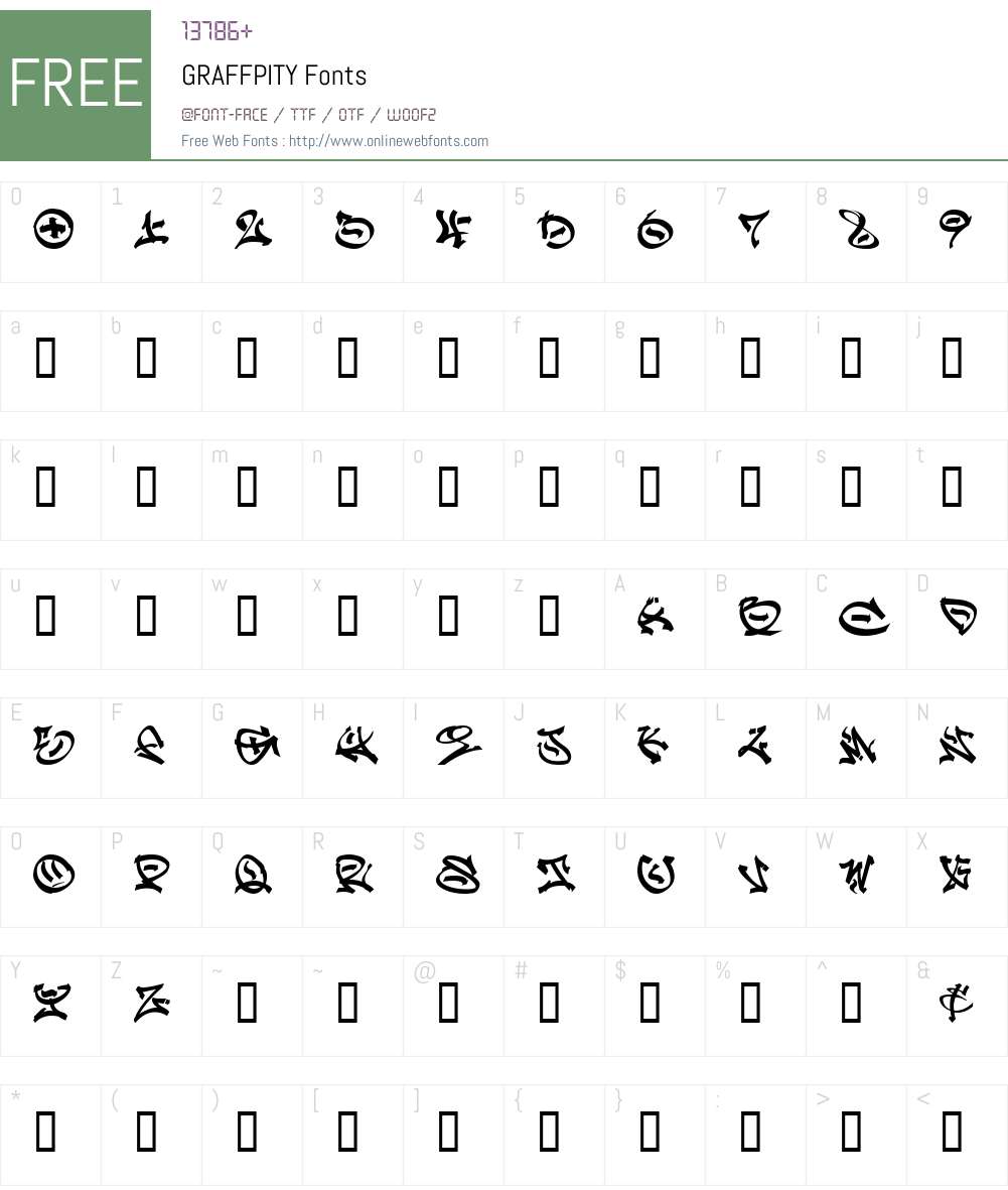 GRAFFPITY Font Screenshots