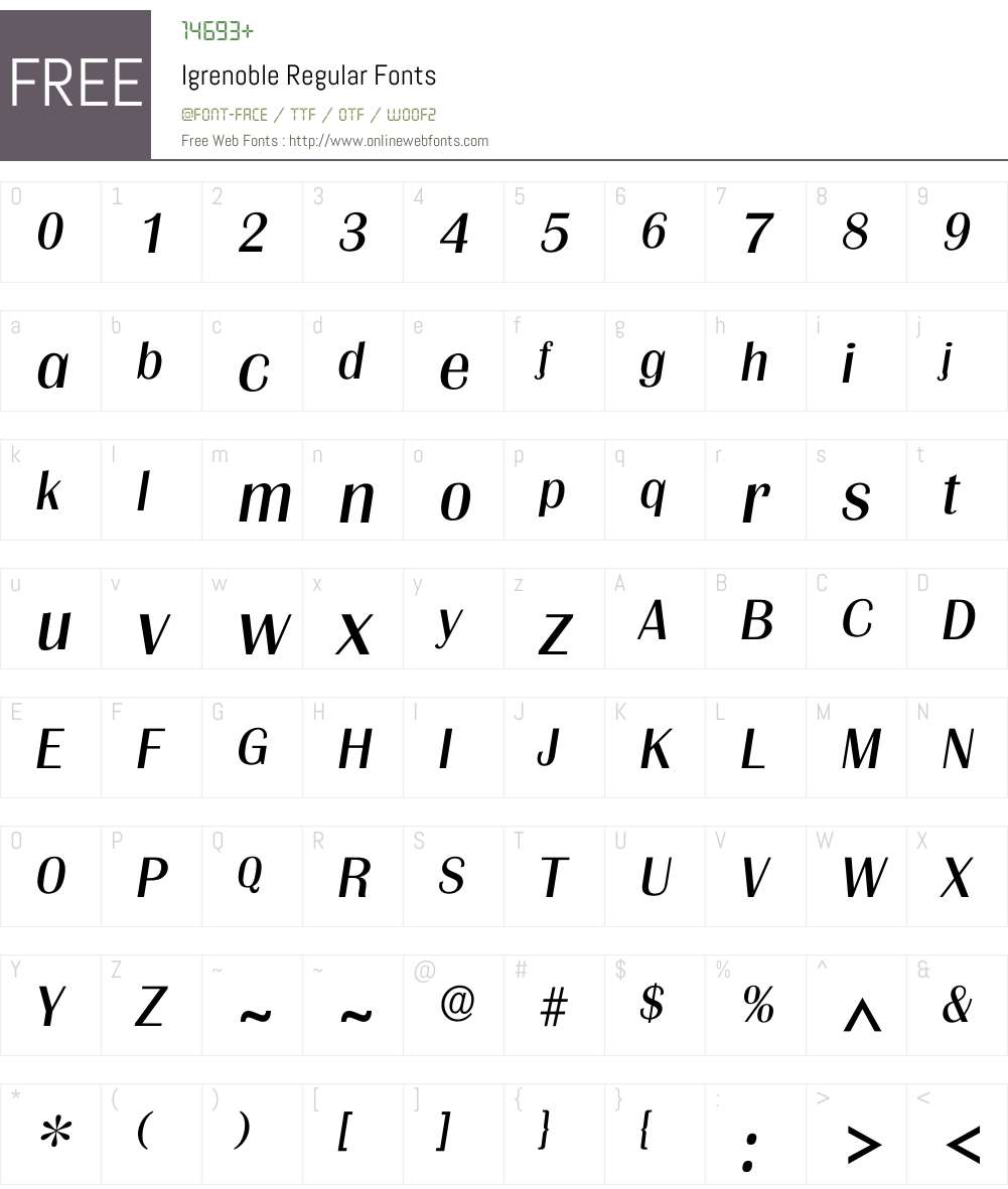 Igrenoble Font Screenshots
