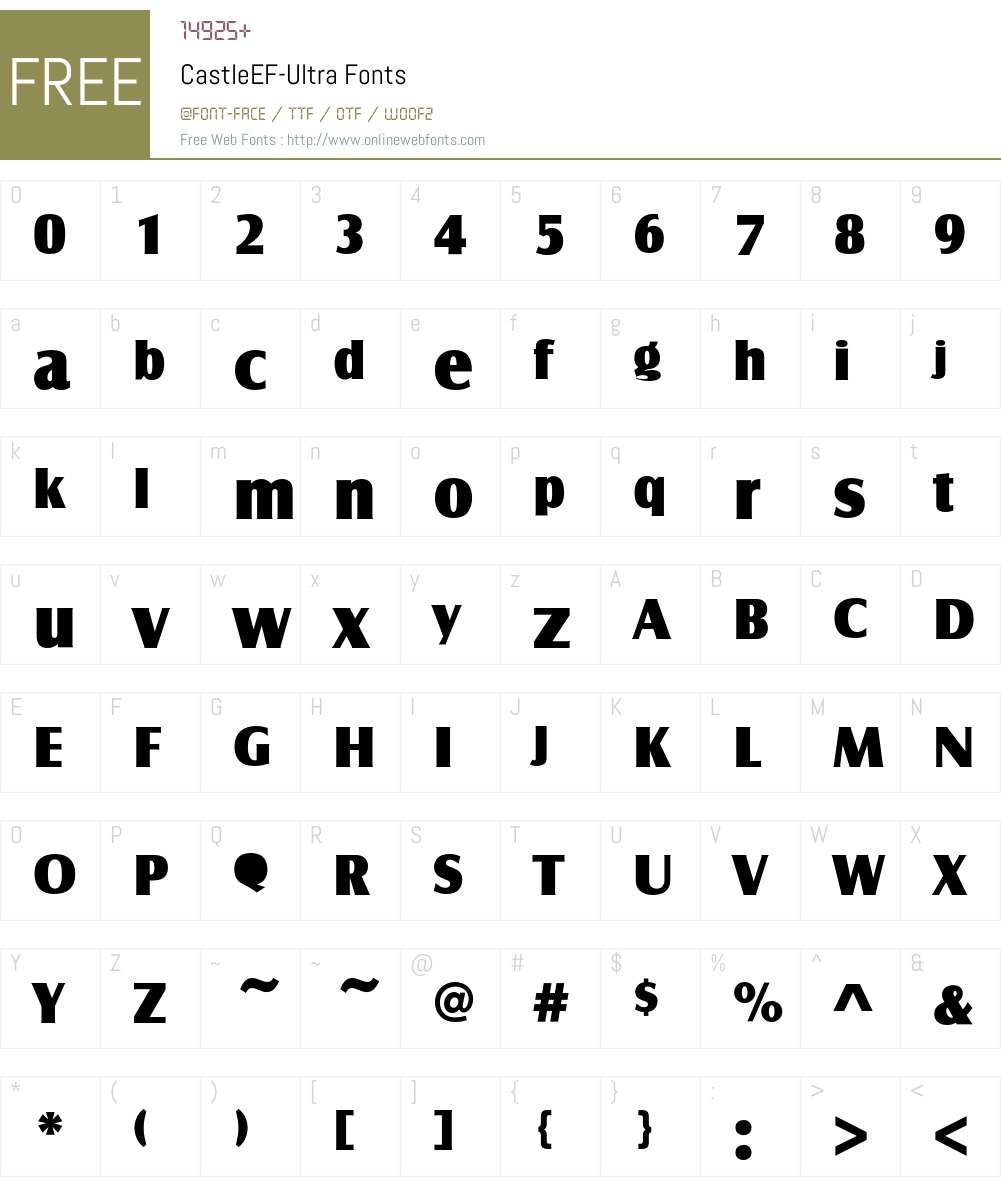 CastleEF Font Screenshots