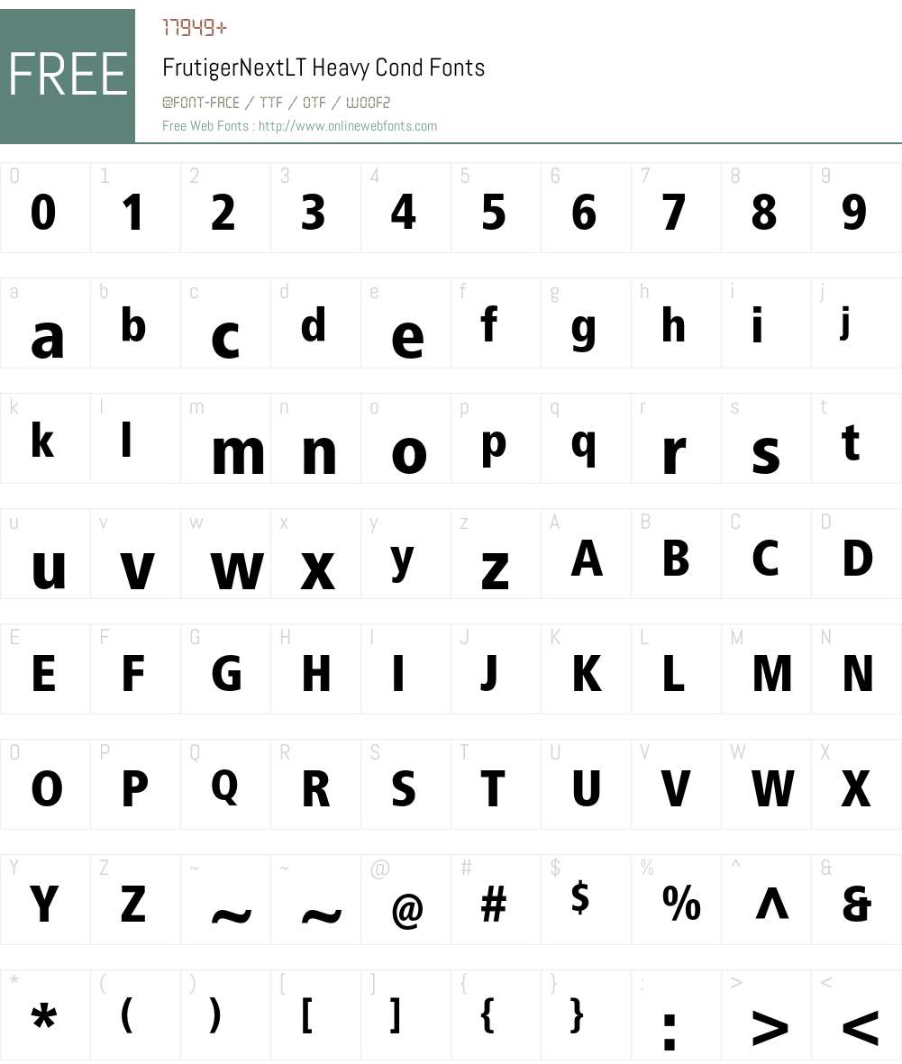 FrutigerNextLT Font Screenshots