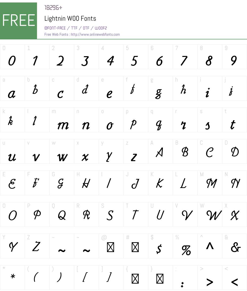 LightninW00 Font Screenshots