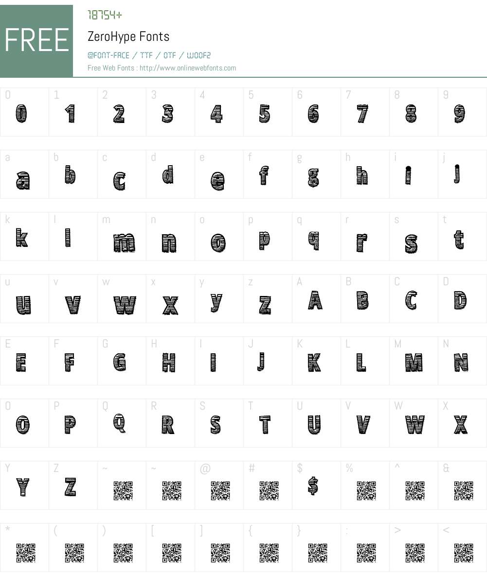 ZeroHype Font Screenshots