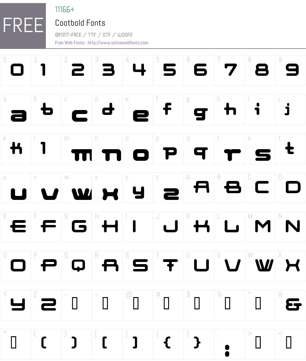 Cootbold Font Screenshots