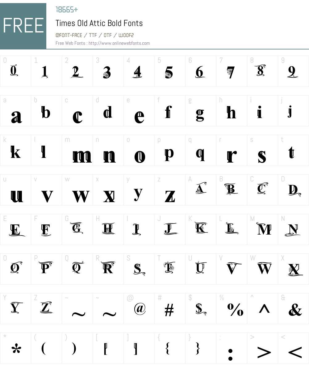 Times Old Attic Font Screenshots