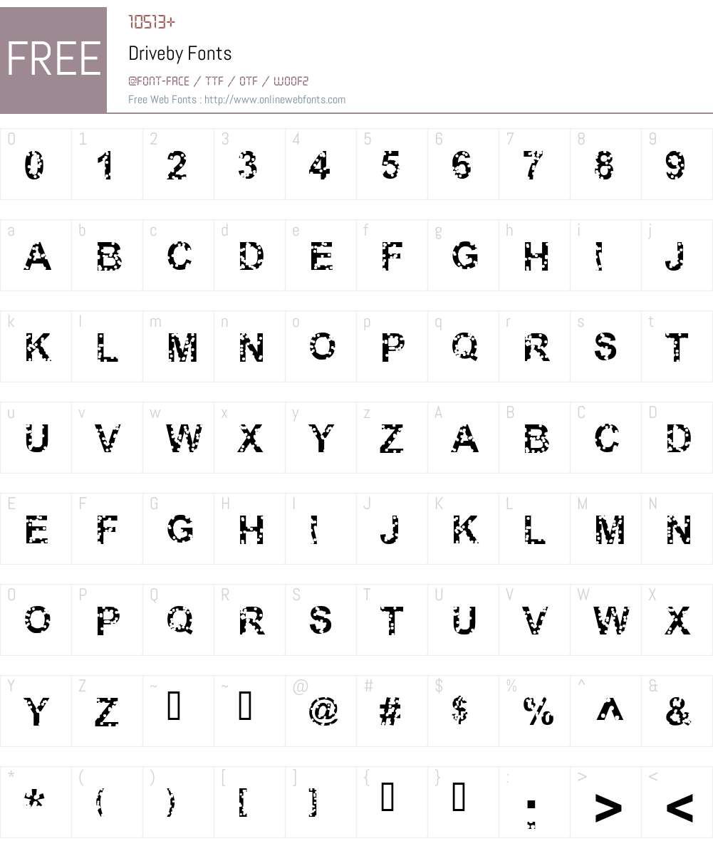 Driveby Font Screenshots