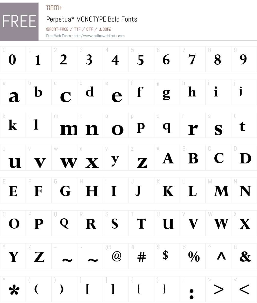Perpetua BQ Font Screenshots