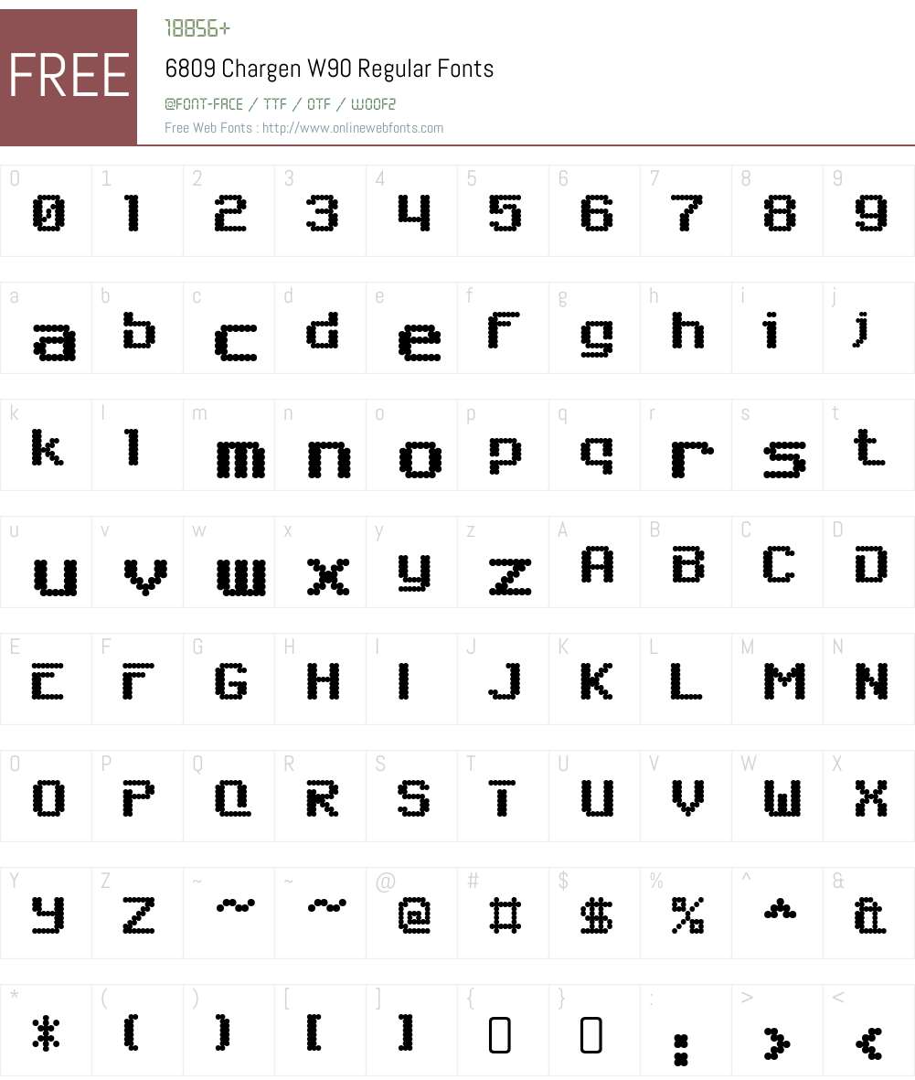 6809ChargenW90-Regular Font Screenshots