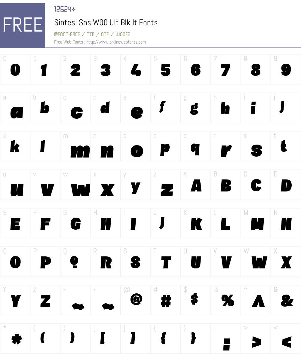 SintesiSnsW00-UltBlkIt Font Screenshots