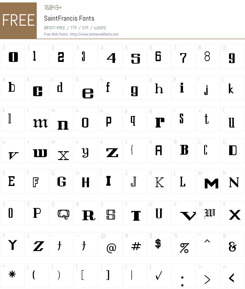 SaintFrancis Font Screenshots