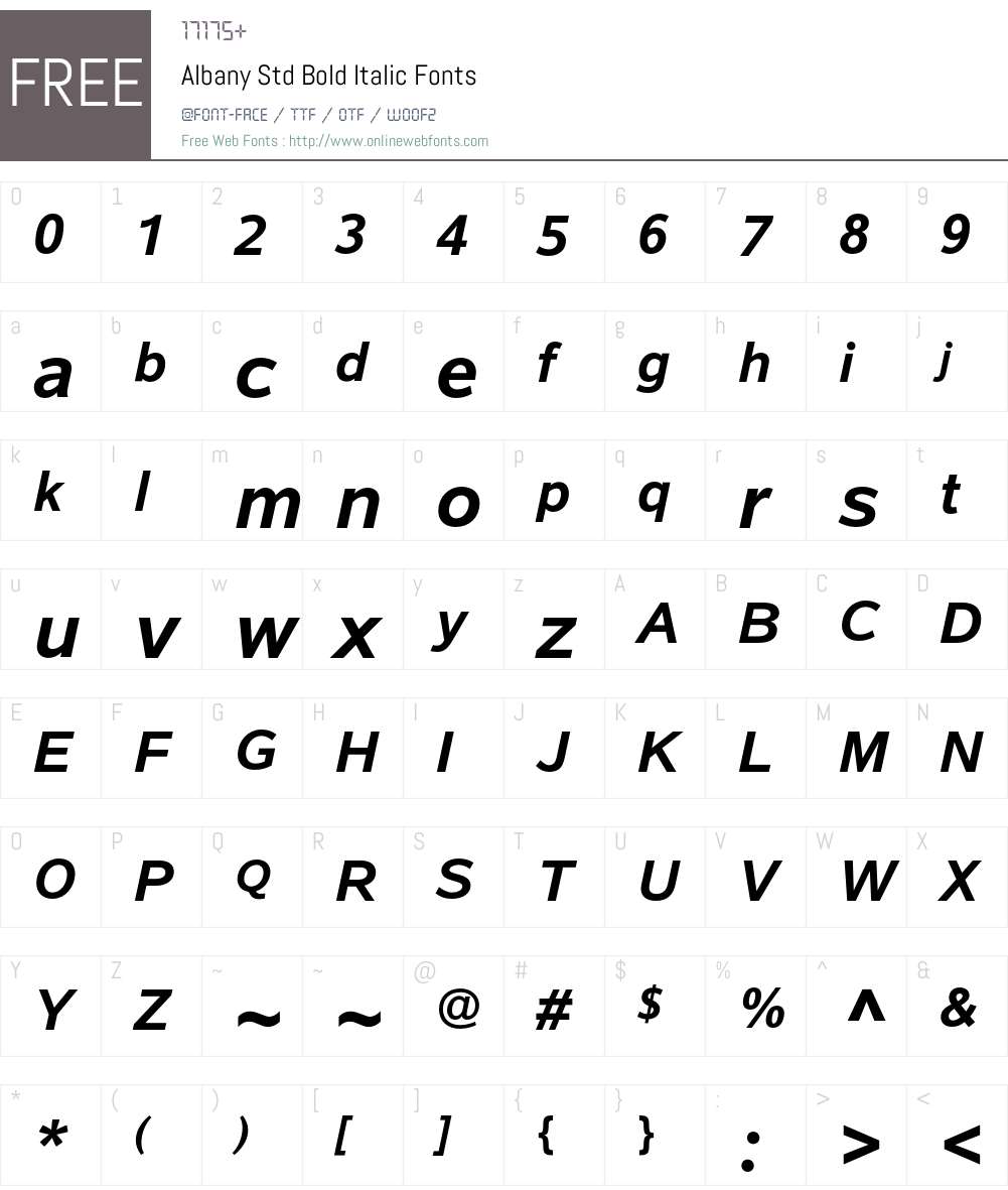 Albany Std Font Screenshots