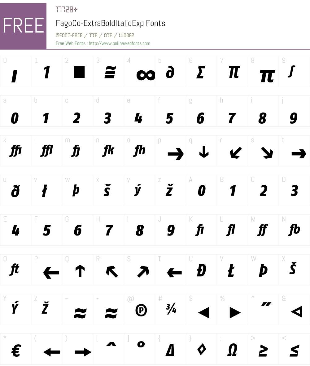FagoCo Font Screenshots
