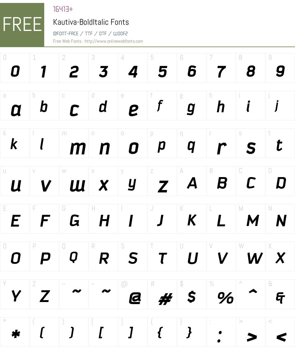 Kautiva Font Screenshots