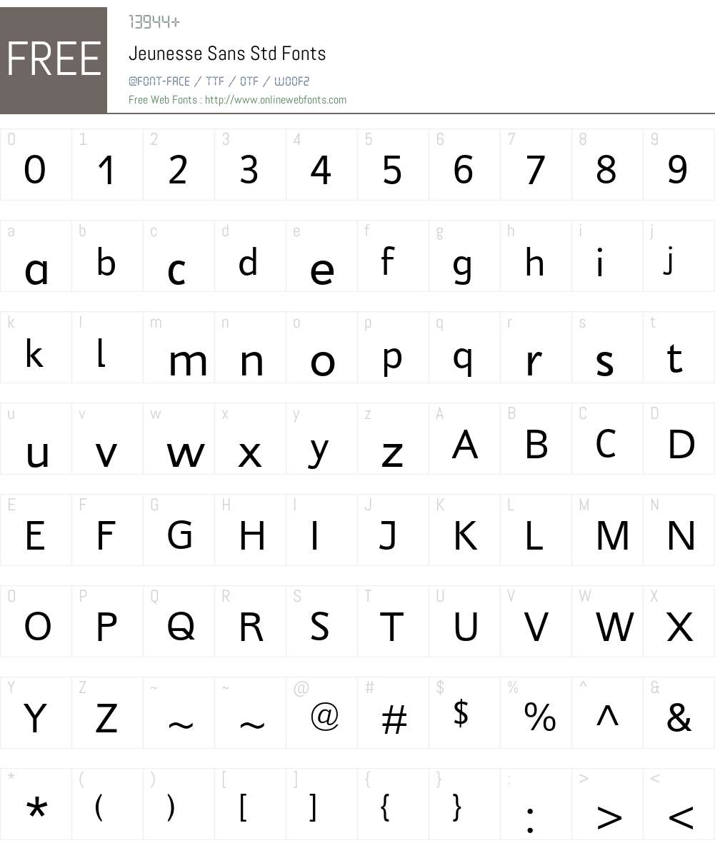 Jeunesse Sans Std Font Screenshots