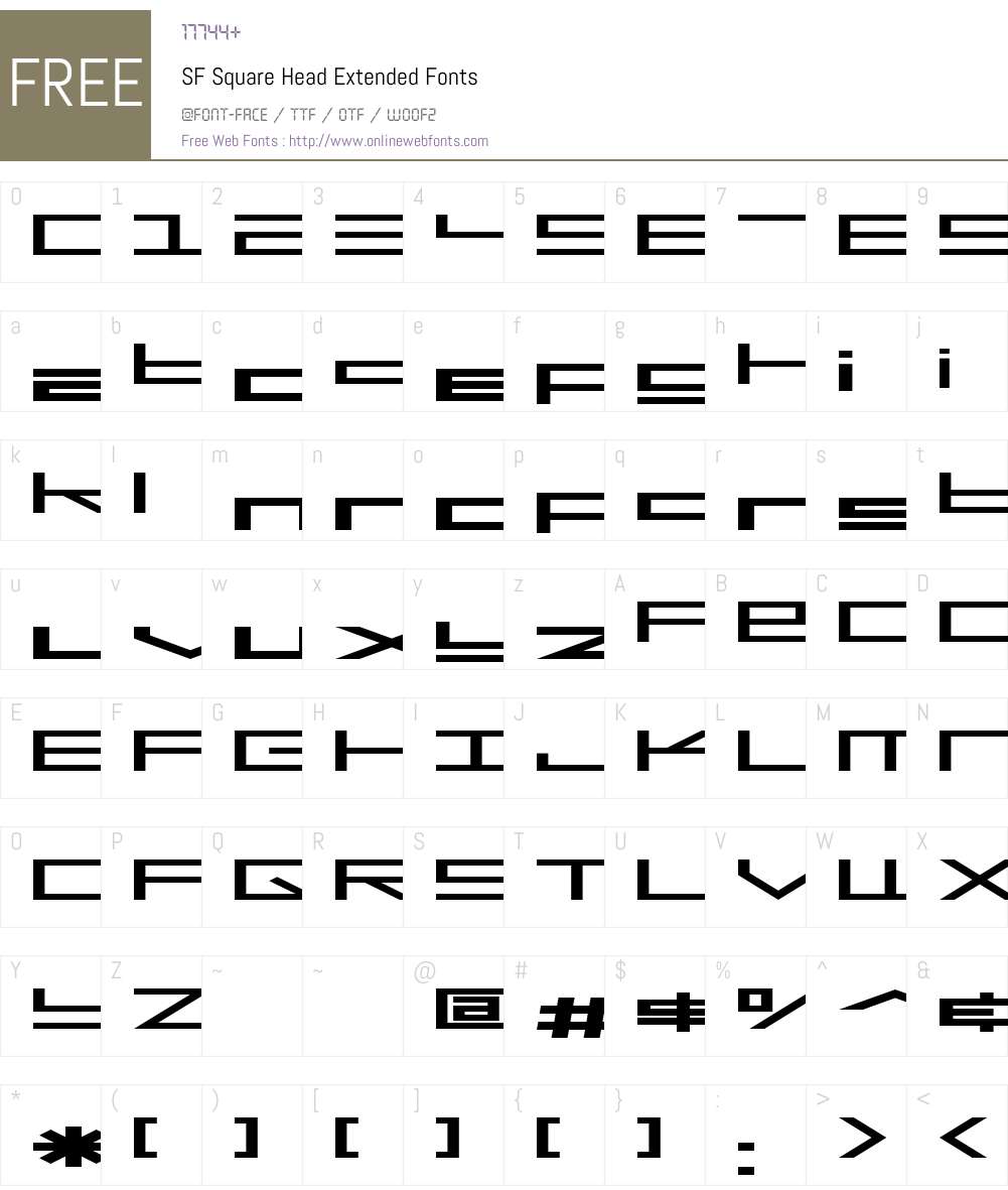 SF Square Head Extended Font Screenshots