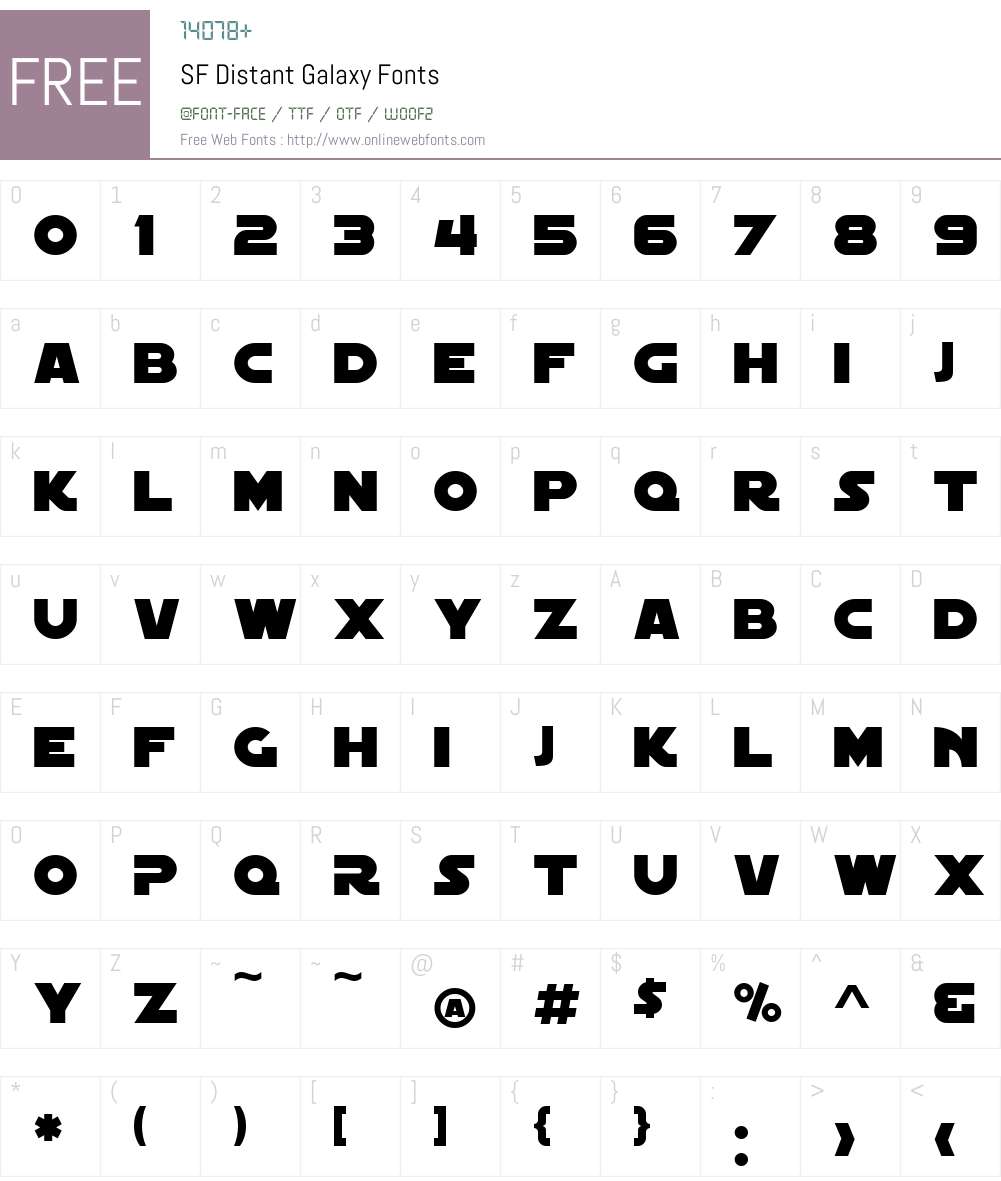 SF Distant Galaxy Font Screenshots