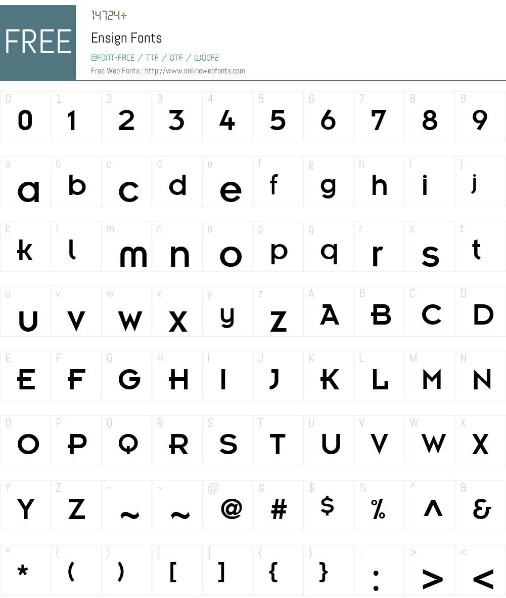 Ensign Font Screenshots