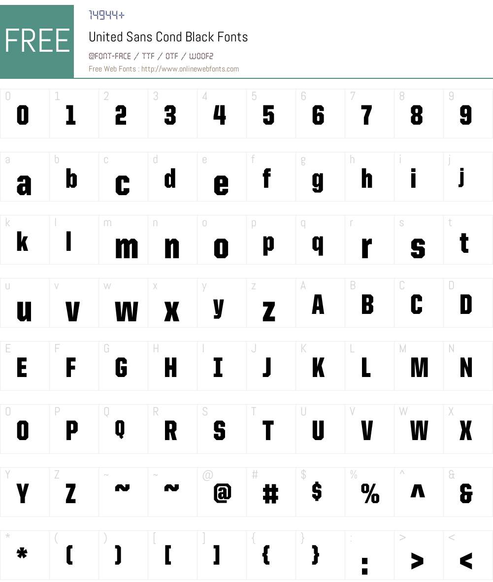 United Sans Cond Font Screenshots