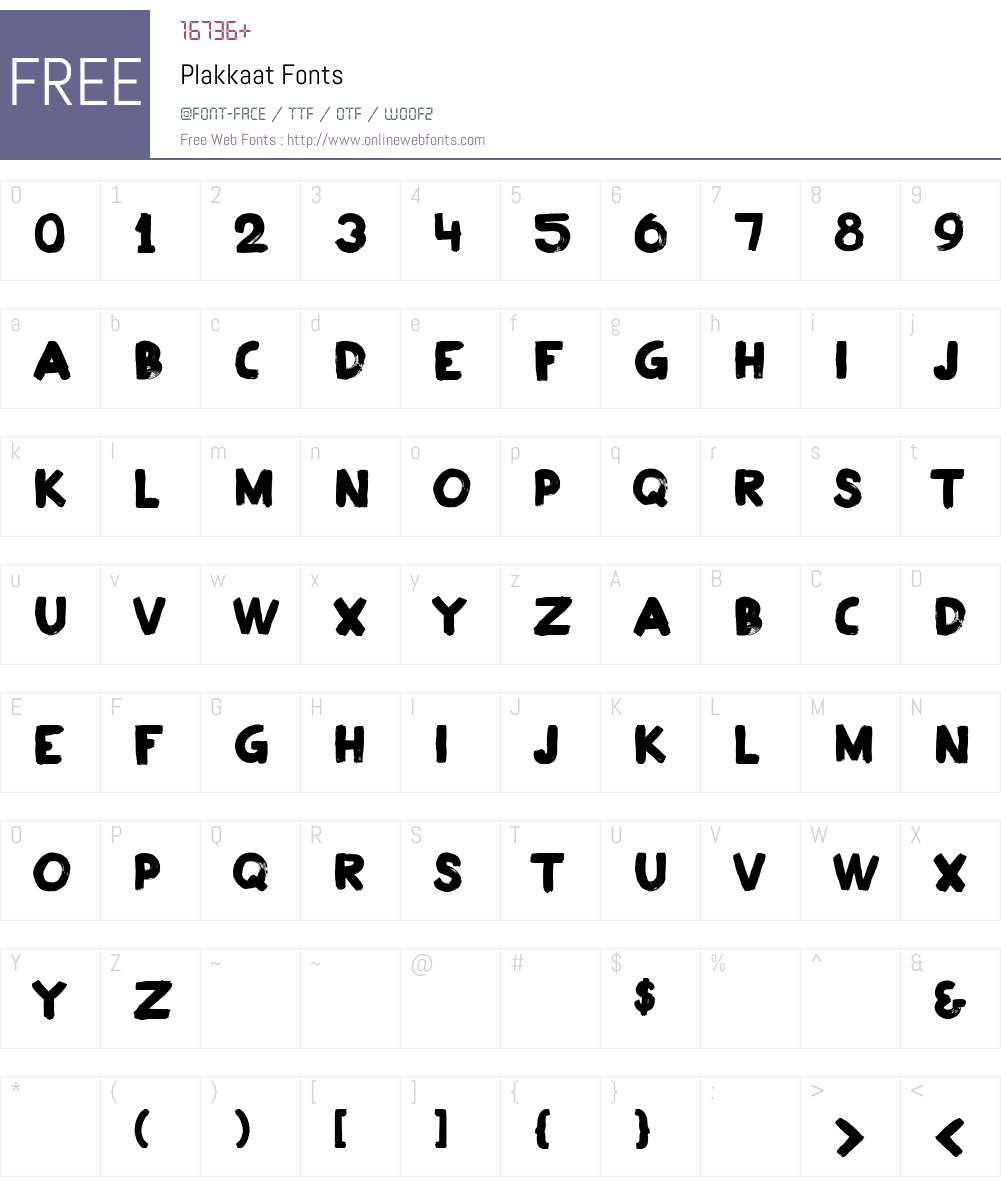 Plakkaat Font Screenshots