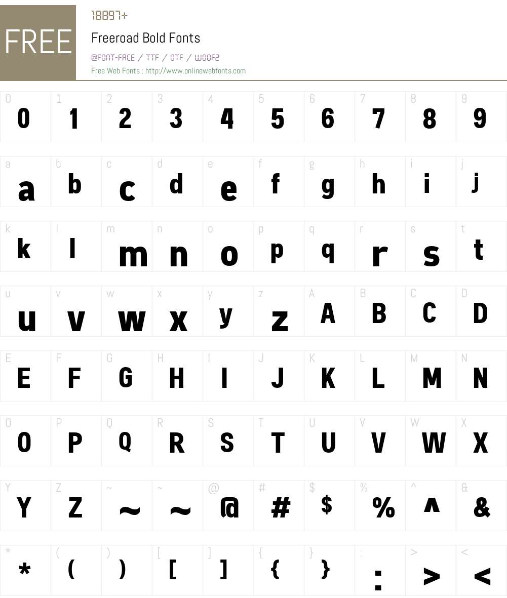 Freeroad Font Screenshots