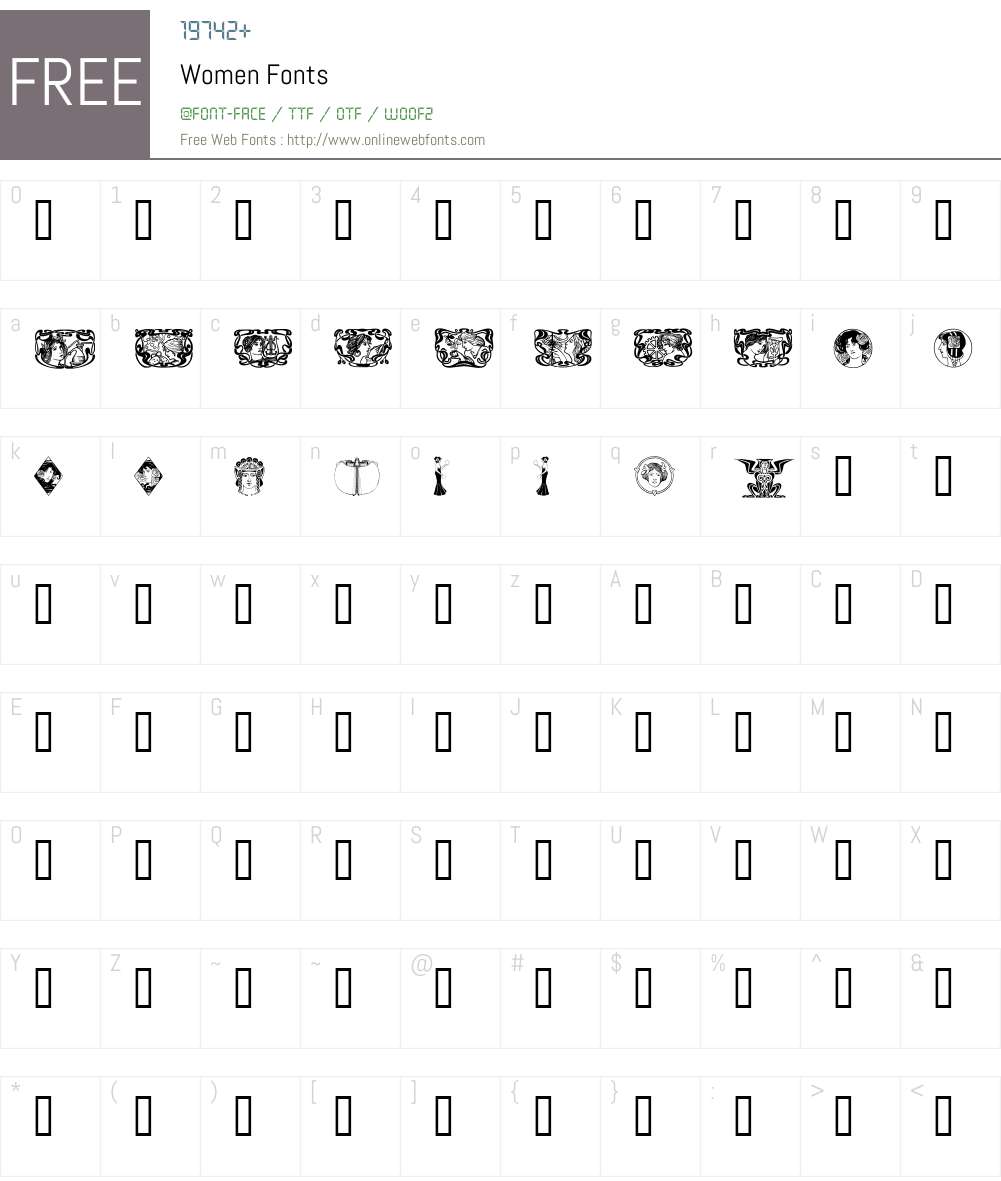 Women Font Screenshots