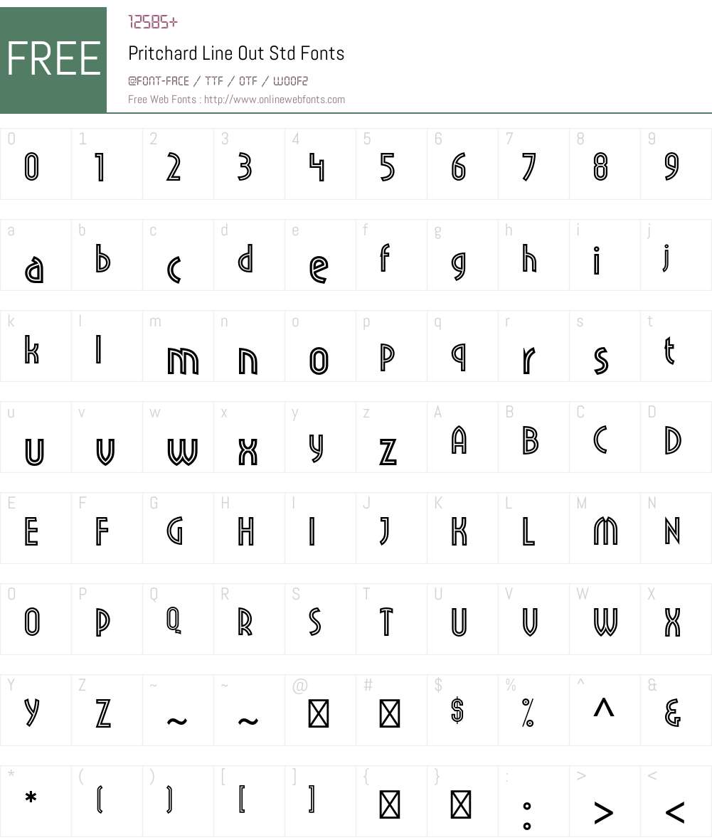 Pritchard Line Out Std Font Screenshots