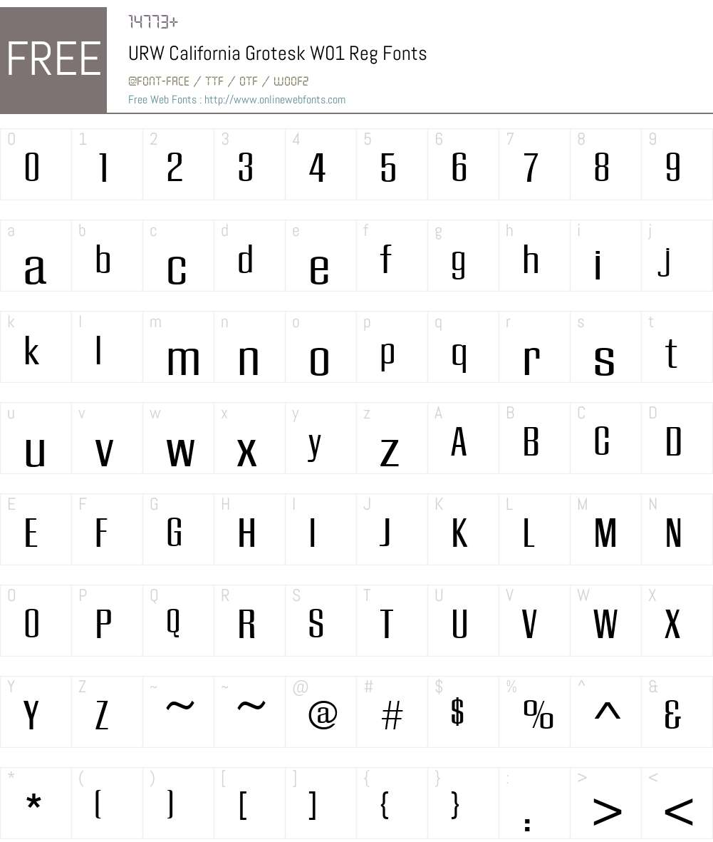 URWCaliforniaGroteskW01-Reg Font Screenshots