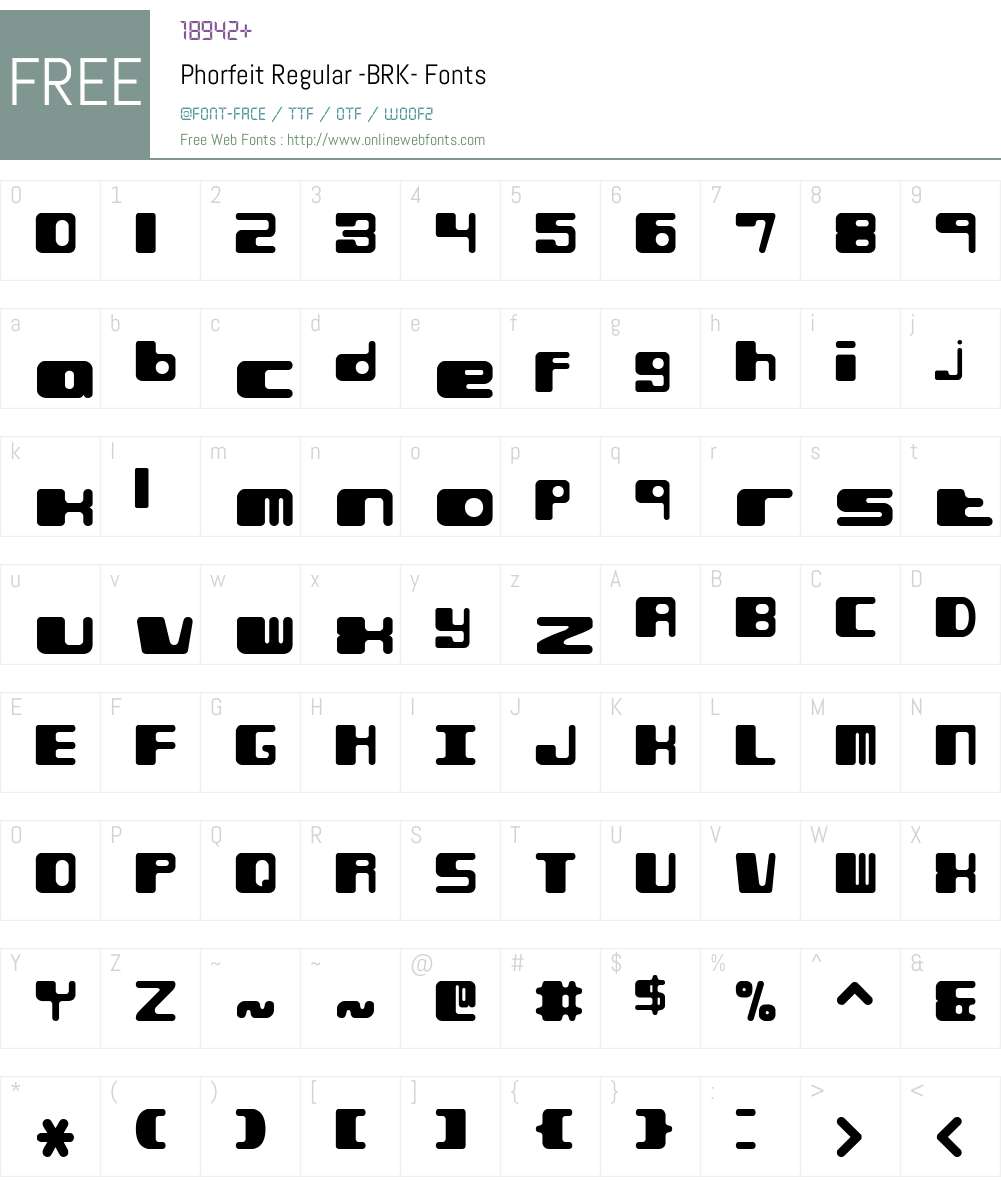 Phorfeit Regular (BRK) Font Screenshots