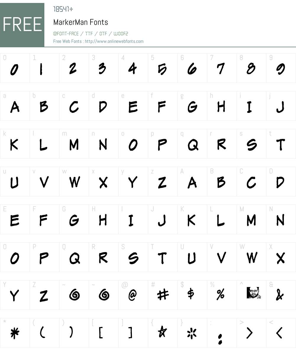 MarkerMan Font Screenshots