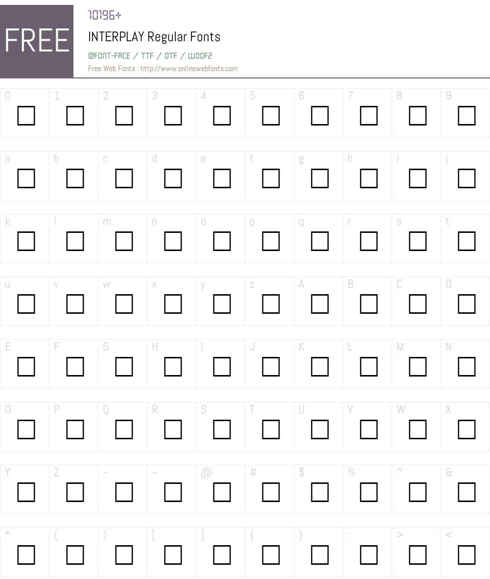 INTERPLAY Font Screenshots