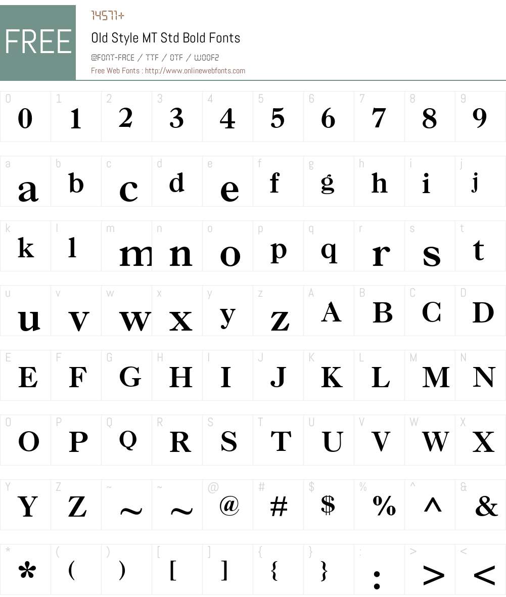 Old Style MT Std Font Screenshots