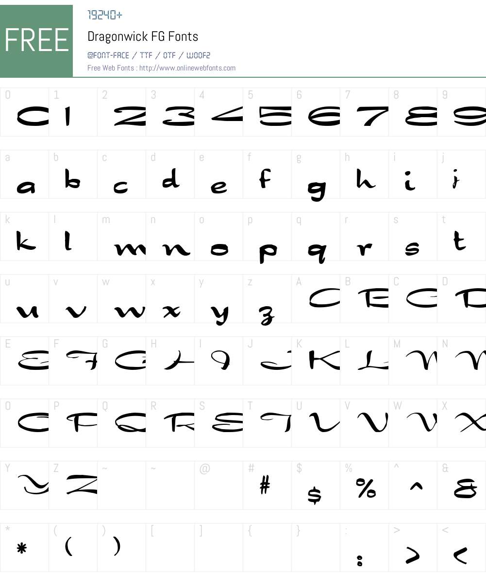 Dragonwick FG Font Screenshots