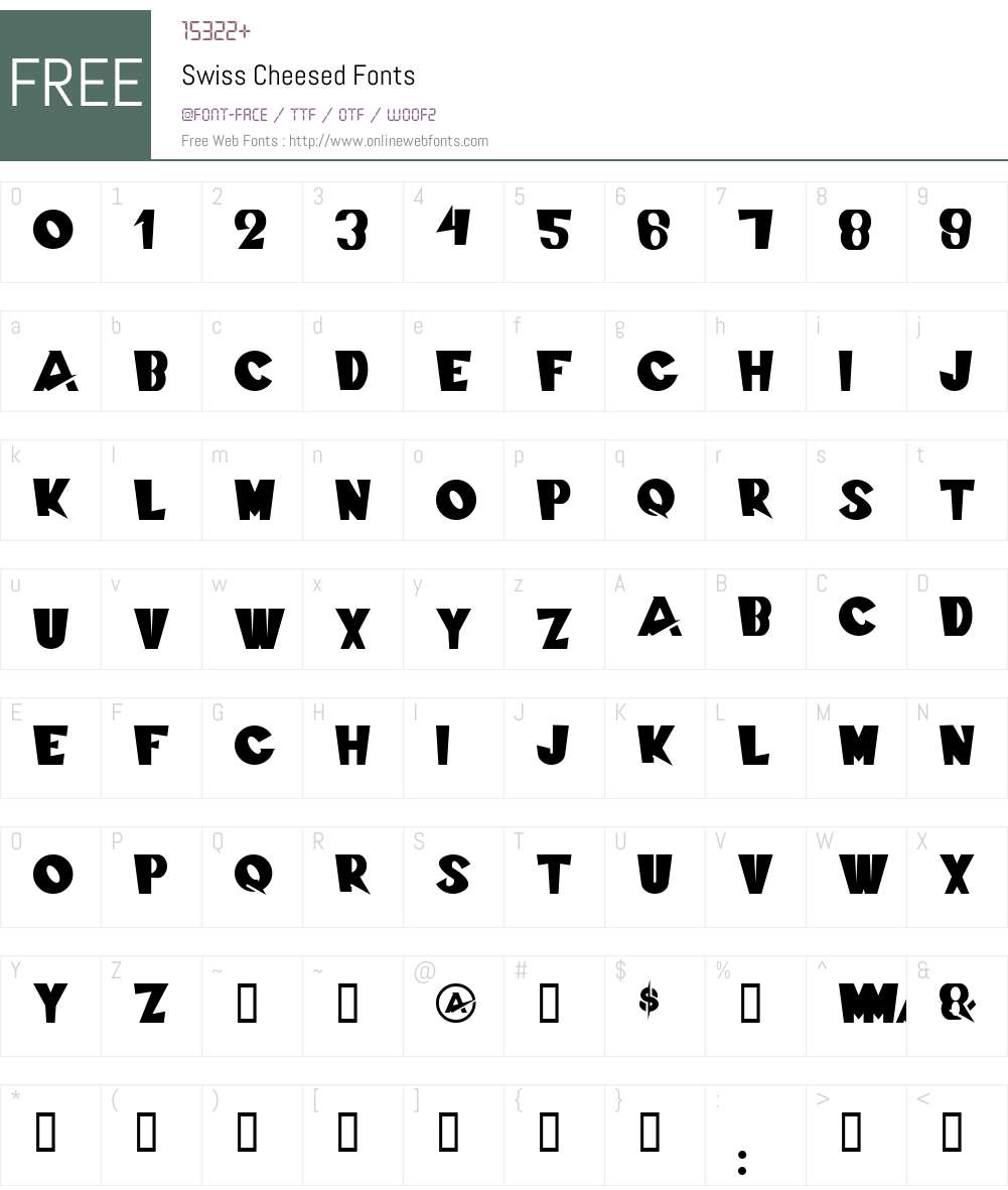 Swiss Cheesed Font Screenshots