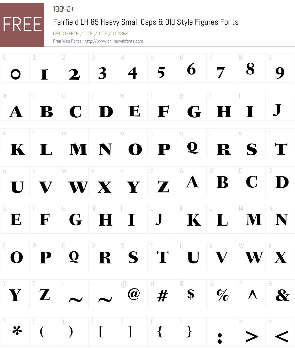 Fairfield LH Font Screenshots