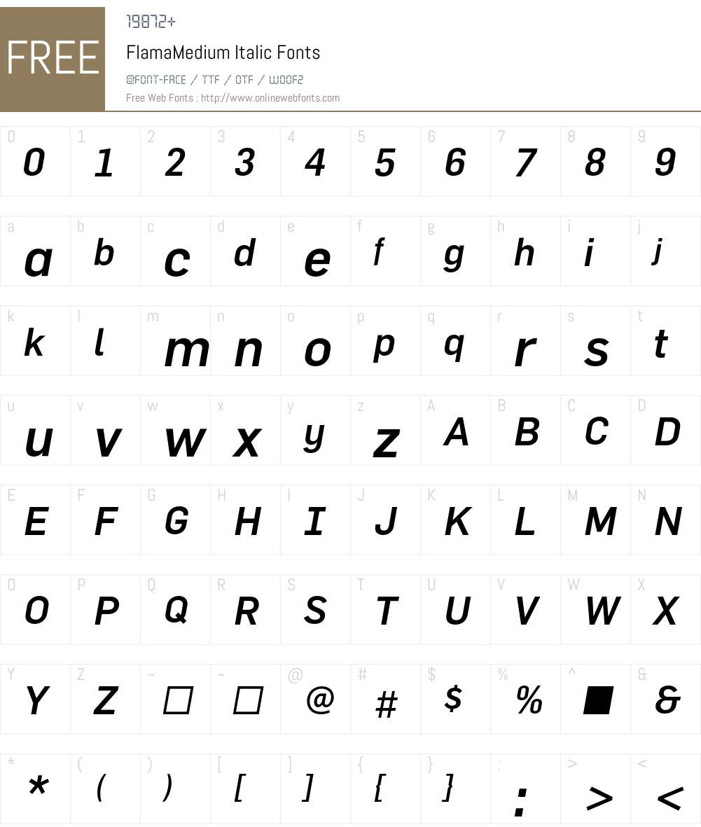 FlamaMedium Font Screenshots