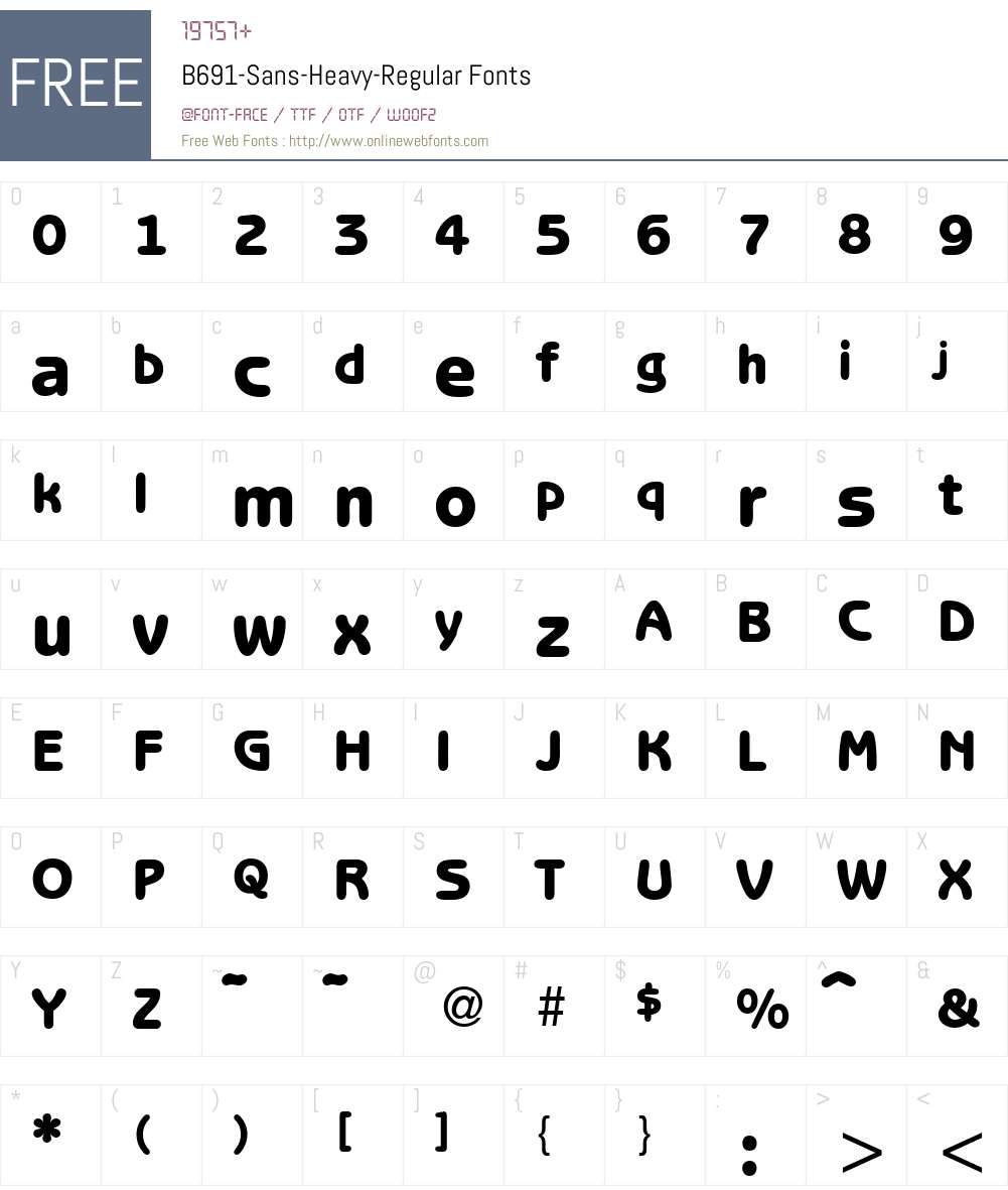 B691-Sans-Heavy Font Screenshots