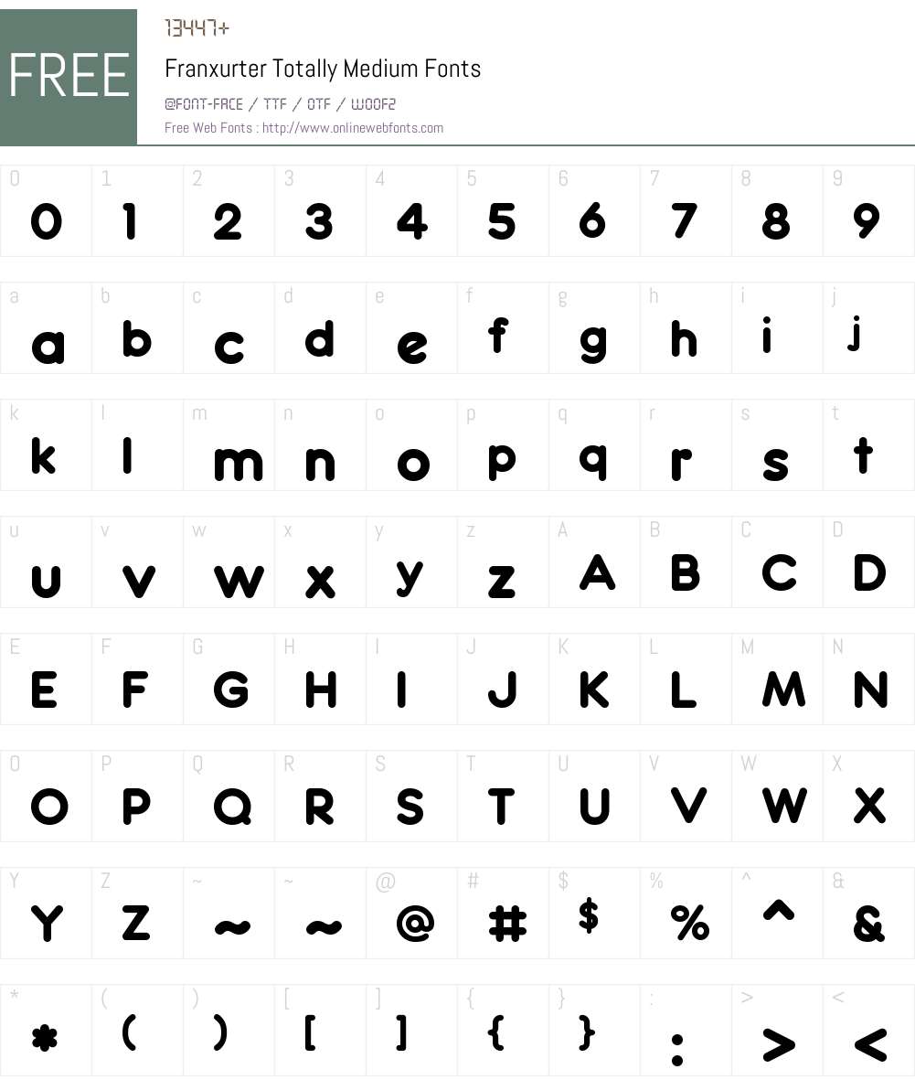 Franxurter Totally Medium Font Screenshots