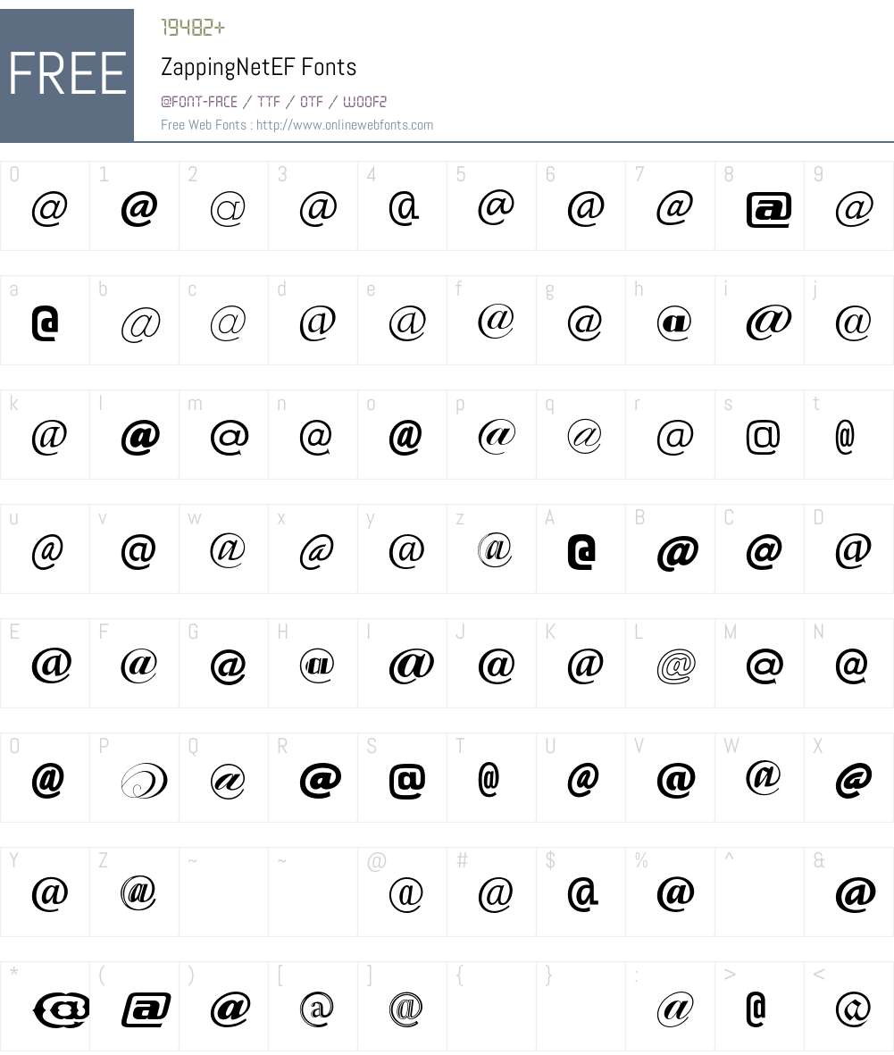 ZappingNetEF Font Screenshots