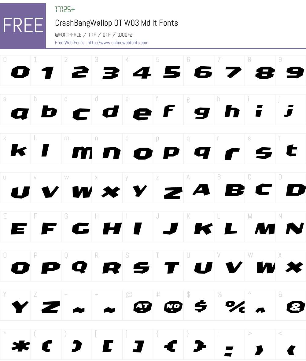 FF CrashBangWallop Font Screenshots