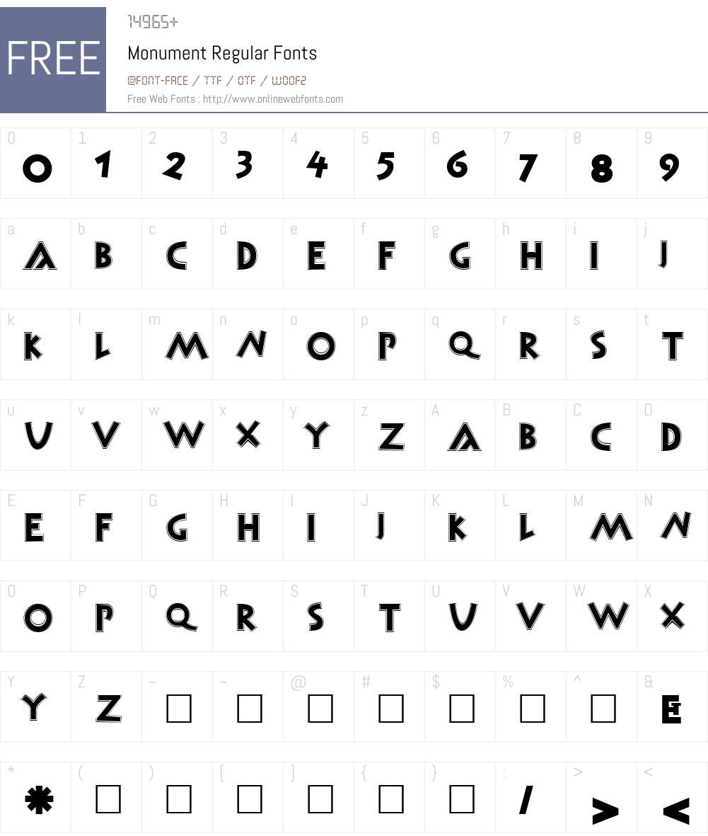 Monument Font Screenshots