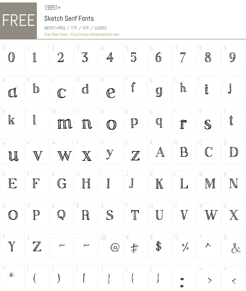 Sketch Serif Font Screenshots