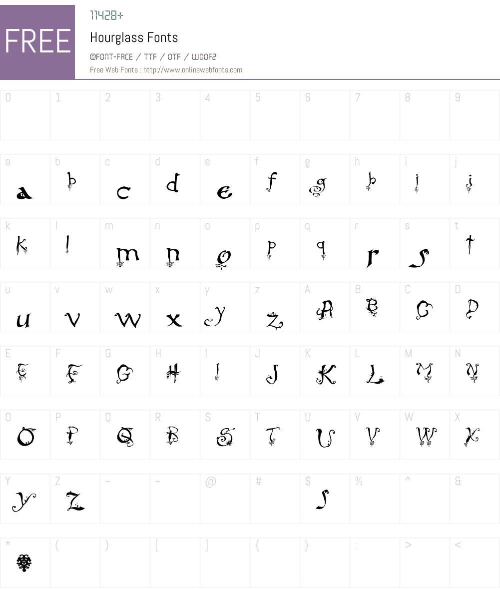 Hourglass Font Screenshots