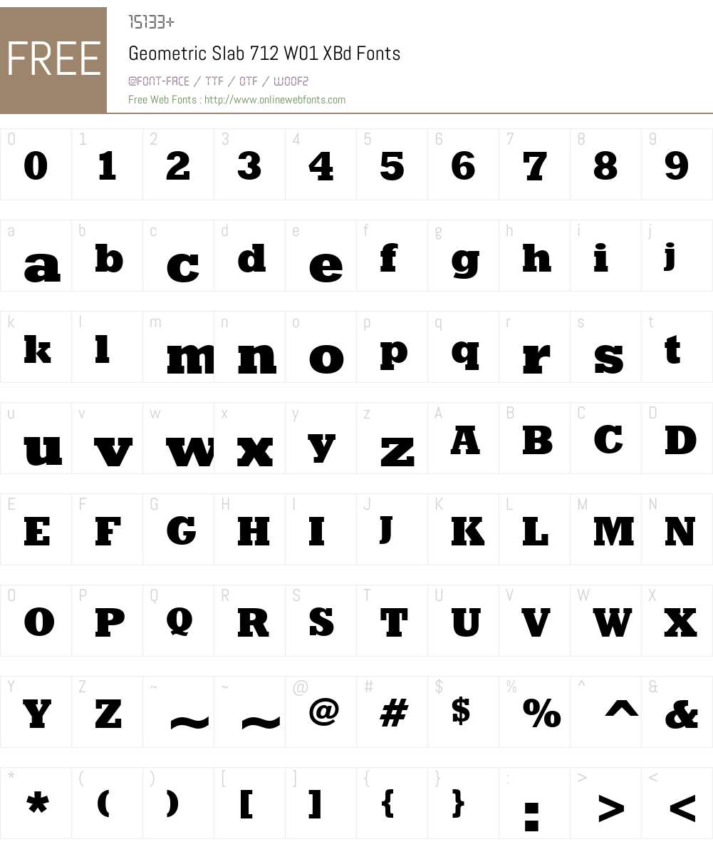 GeometricSlab712W01-XBd Font Screenshots