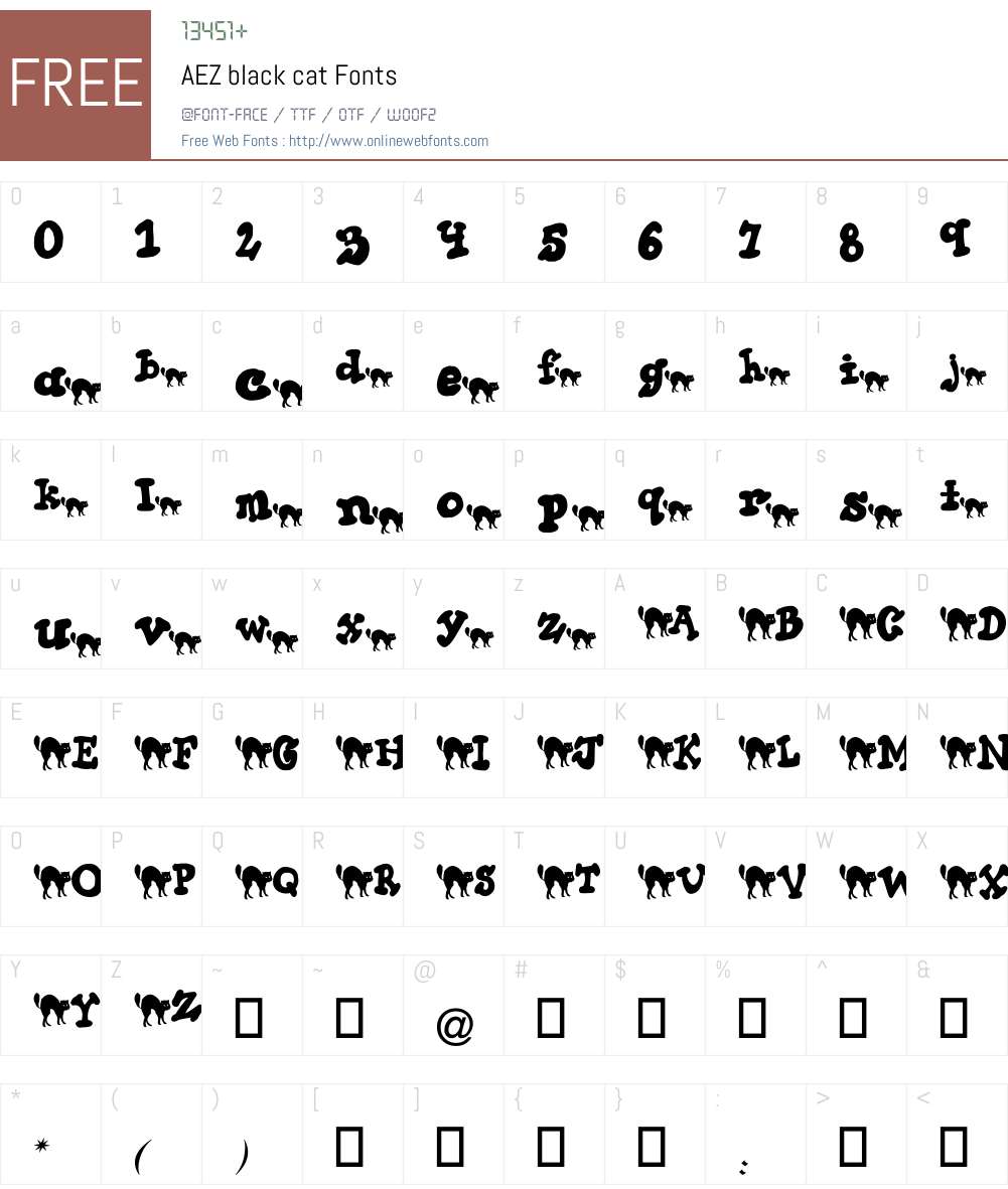 AEZ black cat Font Screenshots
