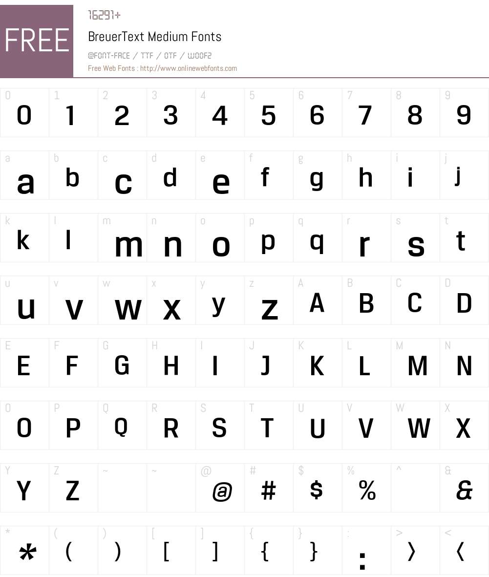 BreuerText Font Screenshots