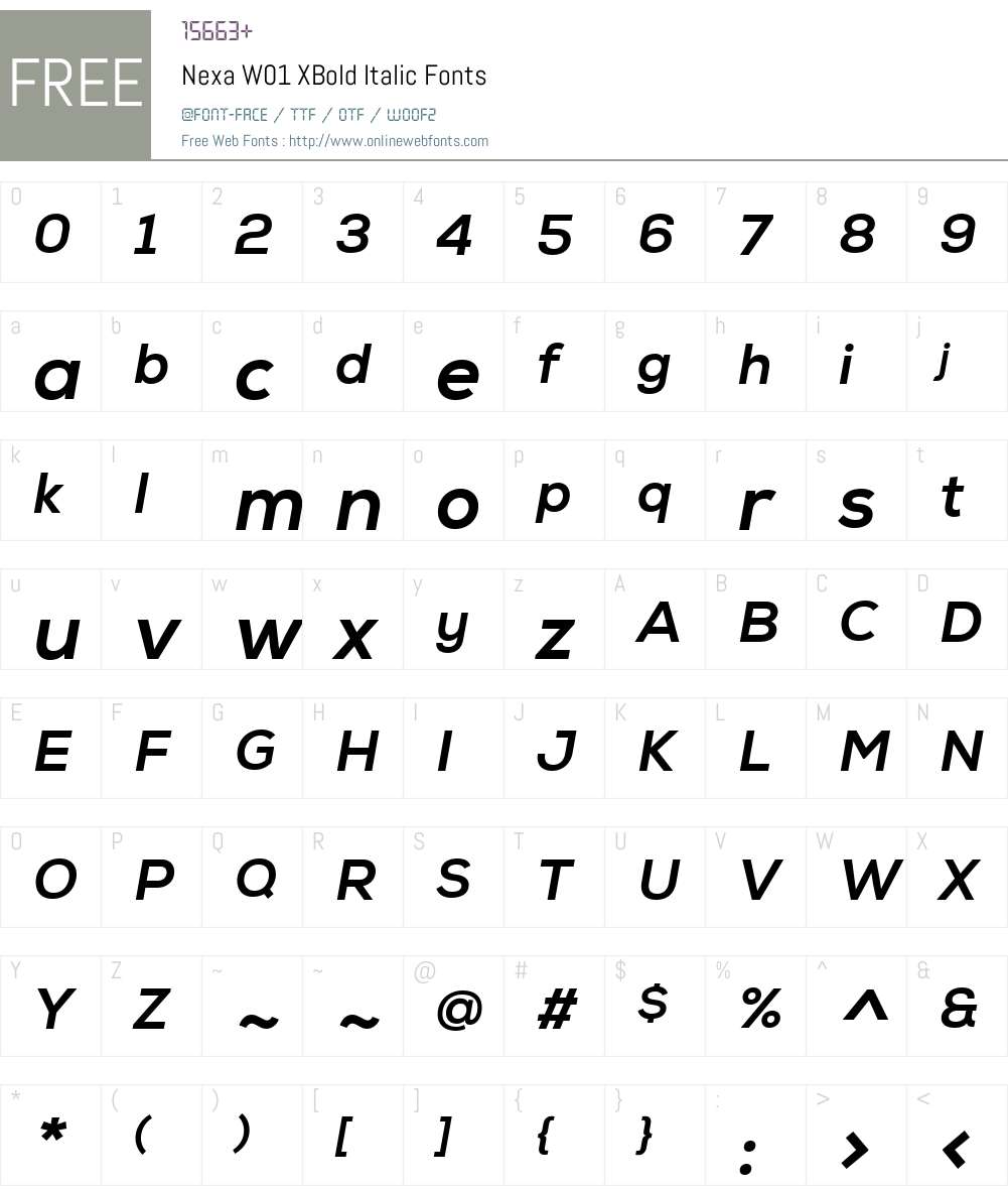 NexaW01-XBoldItalic Font Screenshots