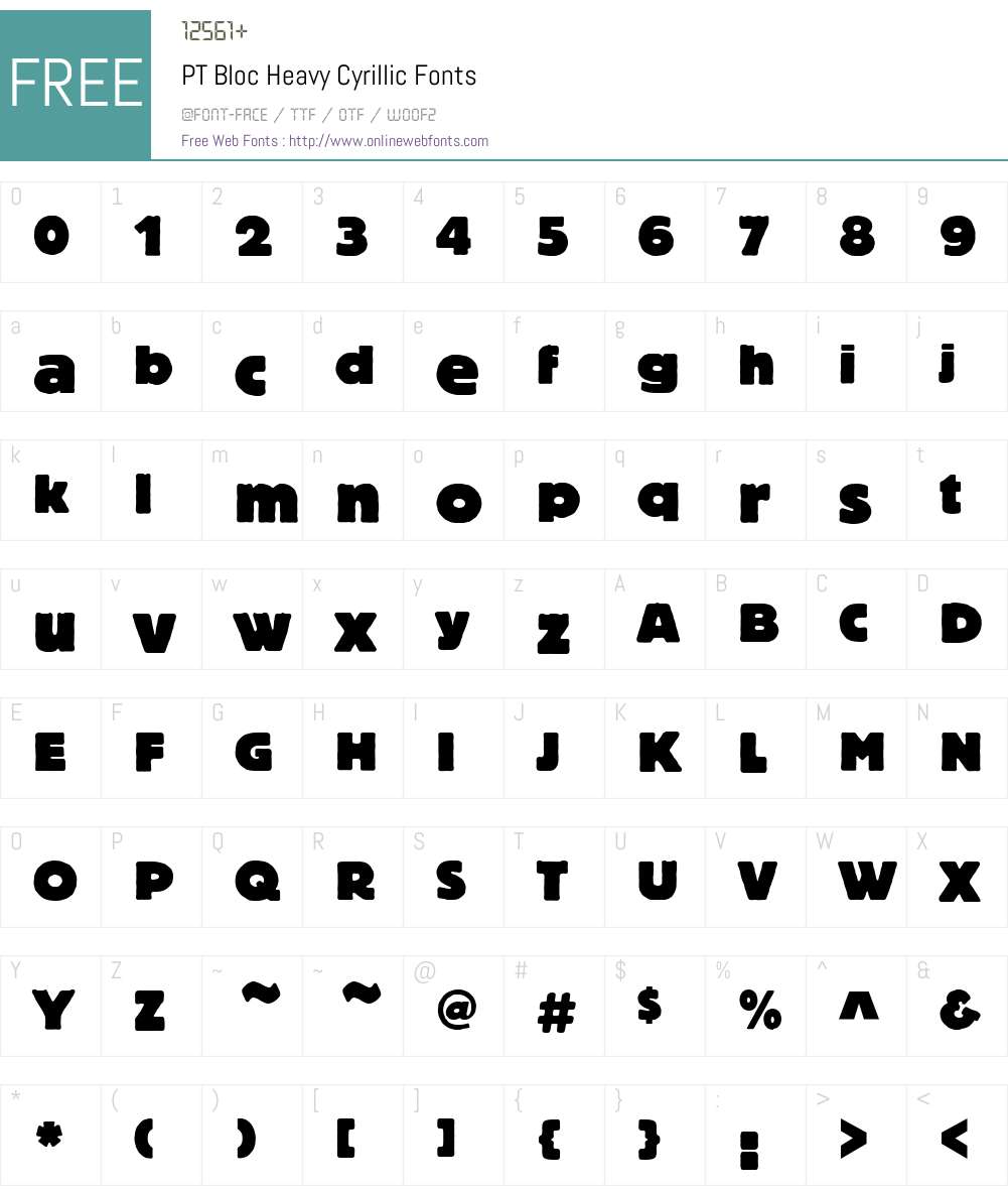 BlocHeavyC Font Screenshots